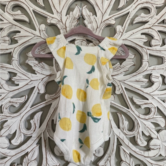 Jessica Simpson White and Yellow Lemon Print Bodysuit - Picture 3 of 3